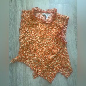 Urban Outfitters Asymmetrical Red Orange Top NWT XS